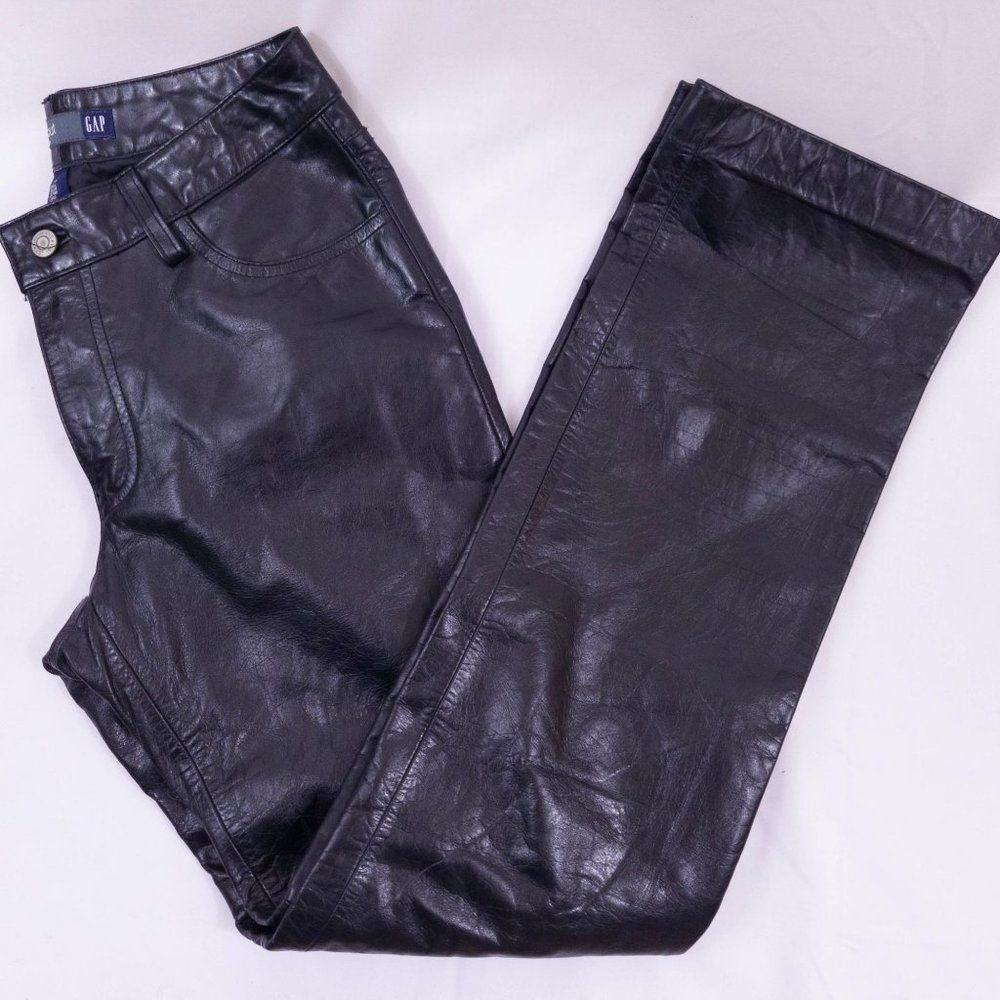 Vintage Gap Bootcut 100% Leather Pants Size 4